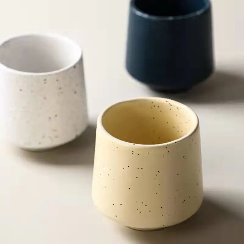 Hot sale Japanese style coffee cups handmade glazed pottery mug 220ml creative tea cup set reusable water mugs