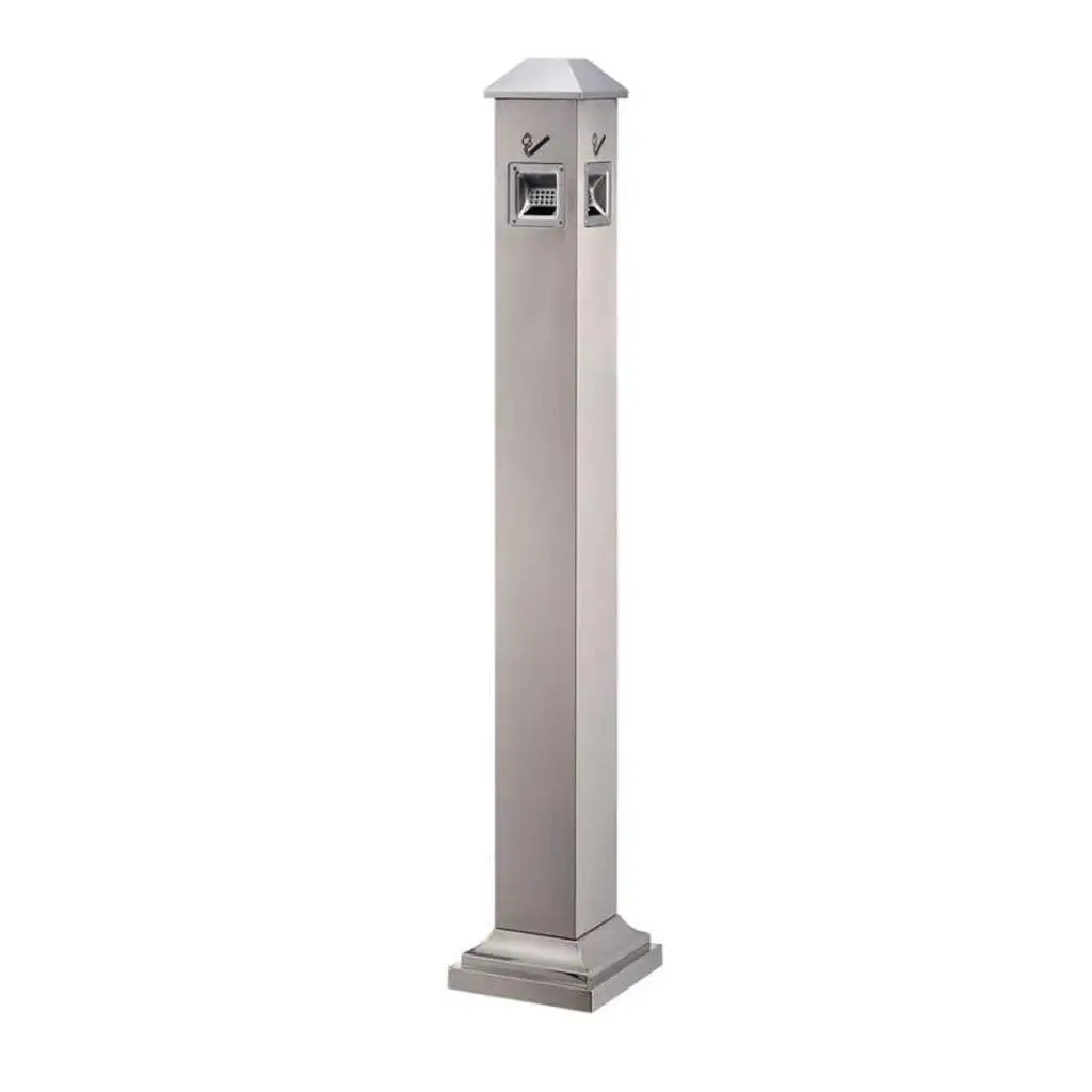 Stainless Steel Soot Column Ashtray for Shopping Malls Hotels Vertical Cigarette Butt Pedicle Outdoor Trash Can Floor Ash Column