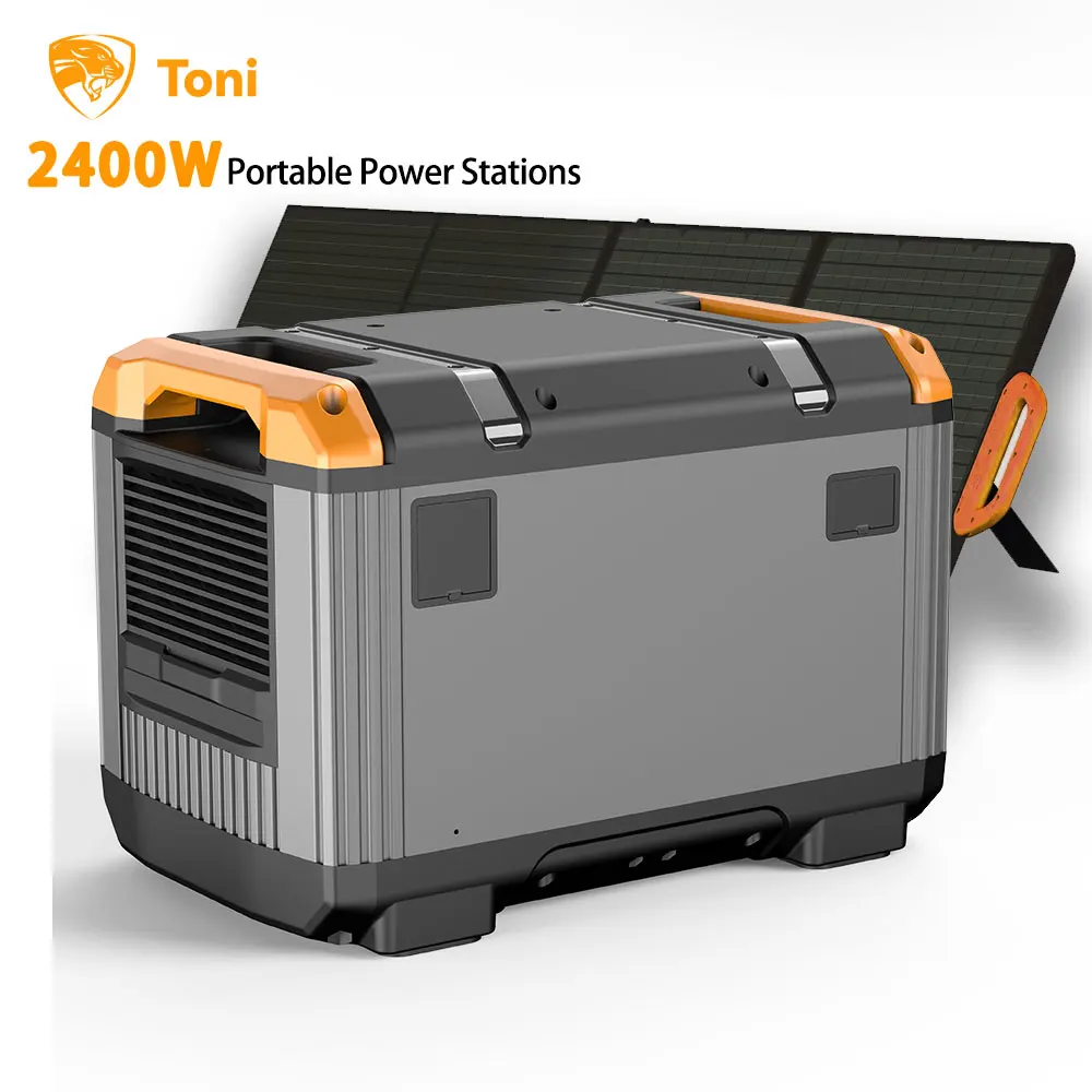 Toni 2400W Portable Solar Power Station 2016Wh/3.2V New Energy Camping Generator with Power supply for camping
