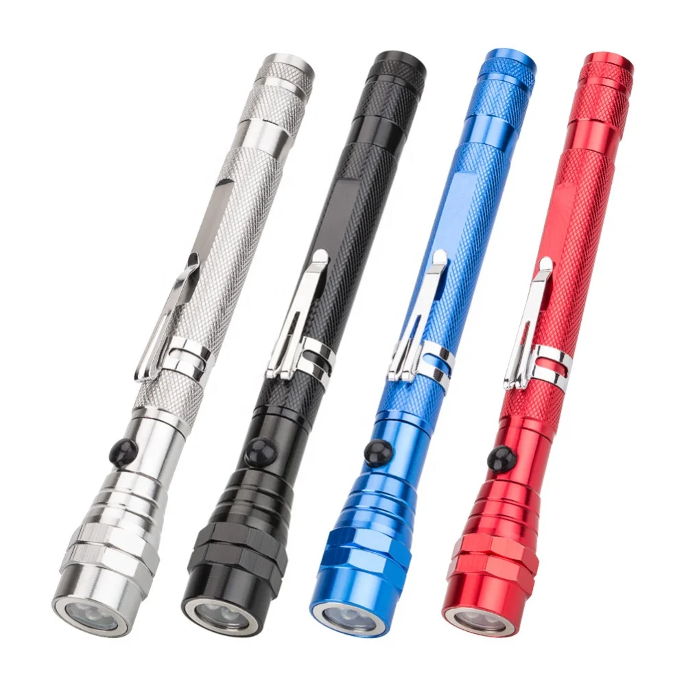 Telescopic 360 Degree Flexible LED Flashlight Torch Lamp 3led Camping Tactical Pick Up Tool Torch Lantern With Magnet 4 Colors