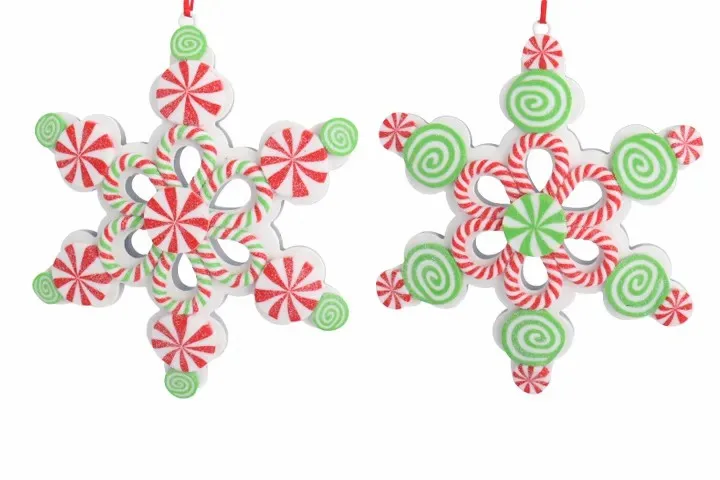 New Multicolor Handmade Snowflake Ornaments Bread Soil Snowflake Pendant for Christmas Tree Decoration