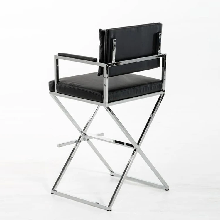 Modern Leisure Furniture  Non-adjustable Stainless Steel PU Leather Chair Bar Stools For Kitchen Modern