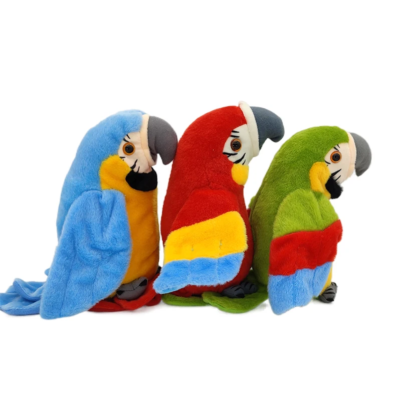 Electric Talking Parrot Stuffed Plush Toy Custom Plush Toy Bird Recording And Repeating Moving Talking Parrot Toy