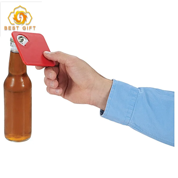 Function custom Logo colorful square Shape Bottle Opener coaster