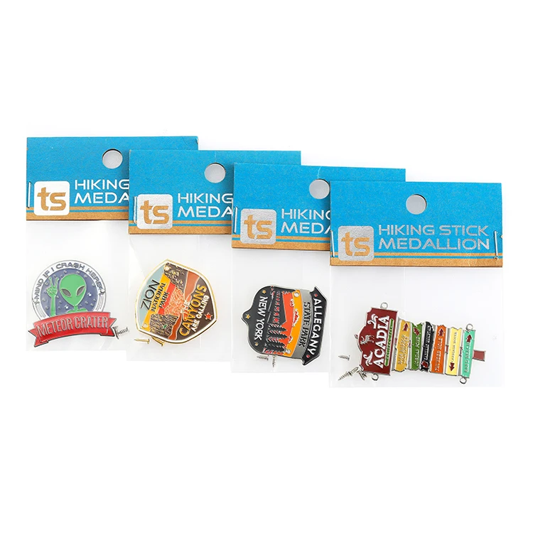 Custom Metal Walking hiking stick medallion