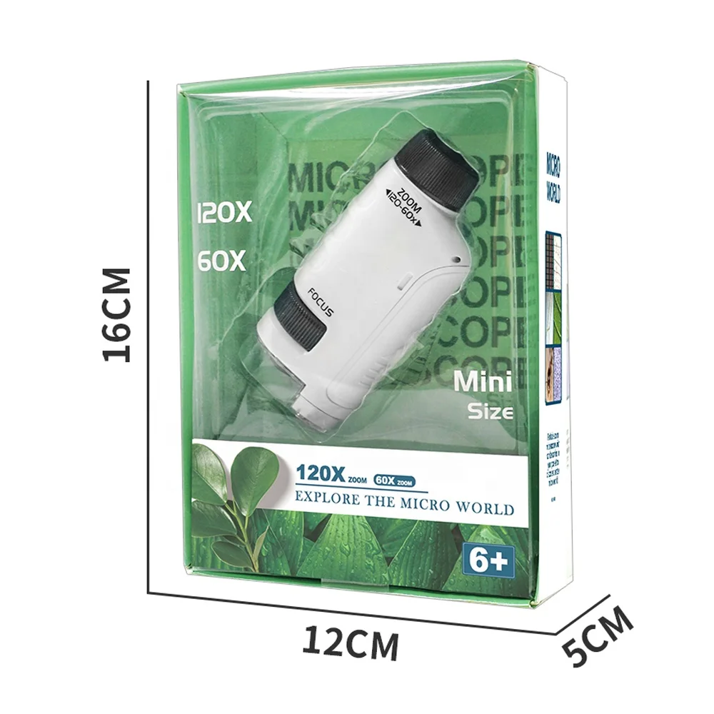 SD225 Mini Handheld Microscope Toy 60x-120x Kids Portable Pocket Microscope Toys For Children