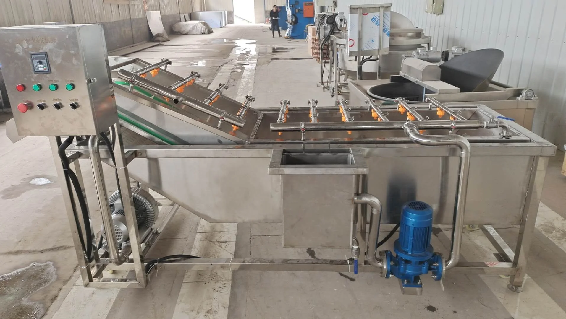 Vegetable fruits wash and dry processing machines supply vegetable washing line