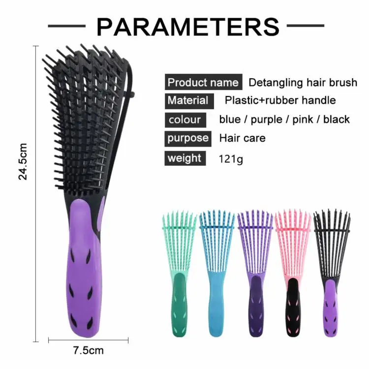 Оптовая продажа, прекрасная мягкая на ощупь Персонализированная щетка для распутывания волос, резиновая подушка, нейлоновая щетка для волос