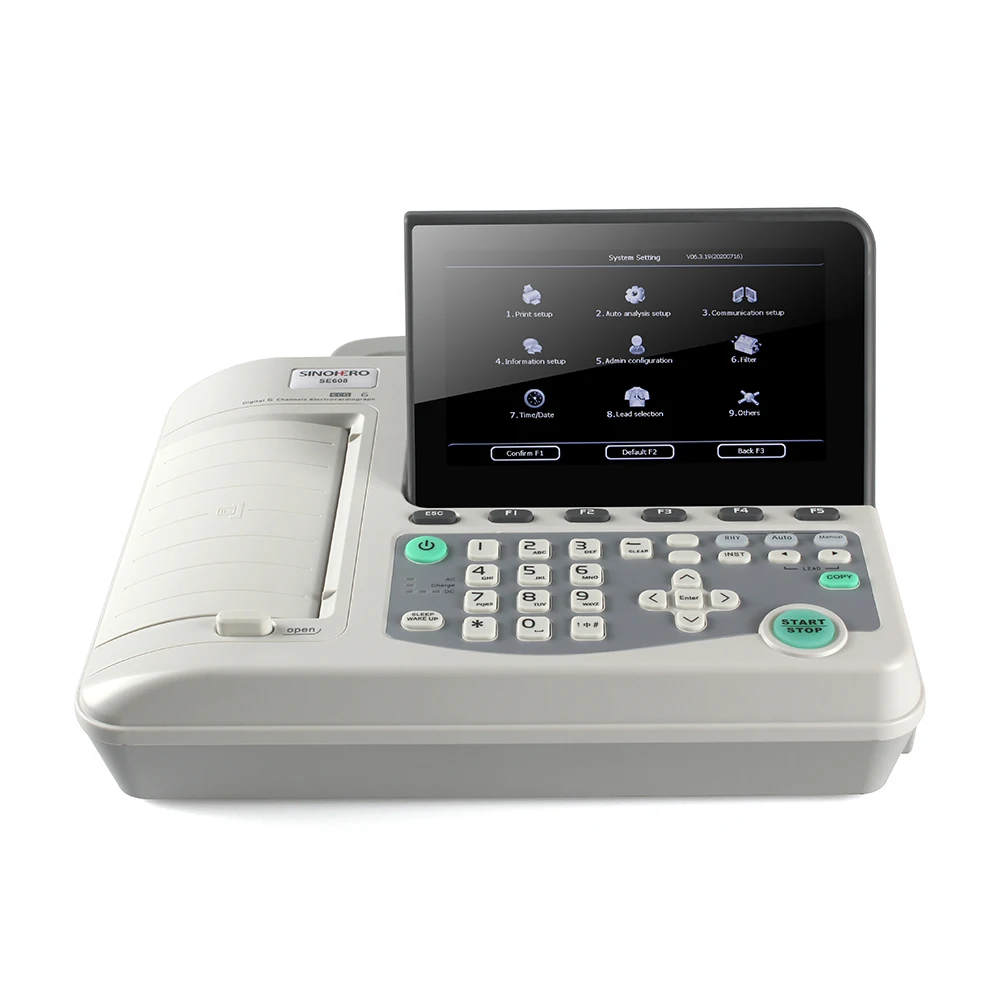 SINOHERO SE608 CE portable ecg machine Manufacturers 6 channel 12 lead electrocardiograph ekg machine