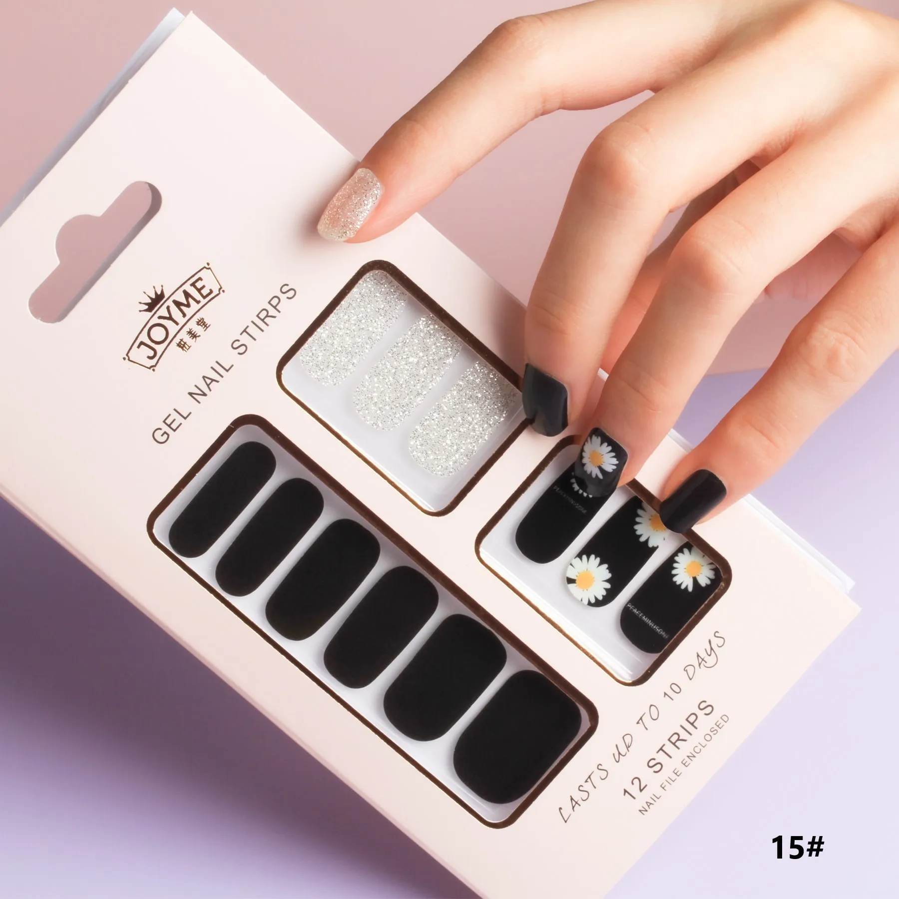 Summer New Nail Wraps 3D Semi-cured UV Gel Nail Polish Stickers Adhesive Decal Strips Nail File Set