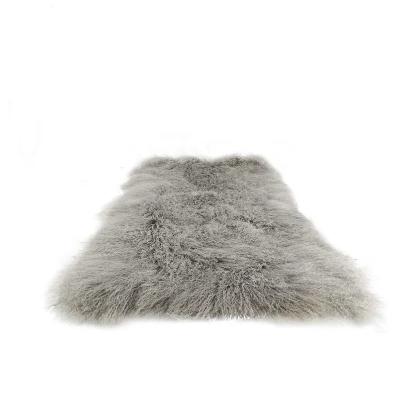 China factory Wholesale mongolian fur pelt genuine tibetan lamb fur blanket real mongolian lamb fur plate for garment