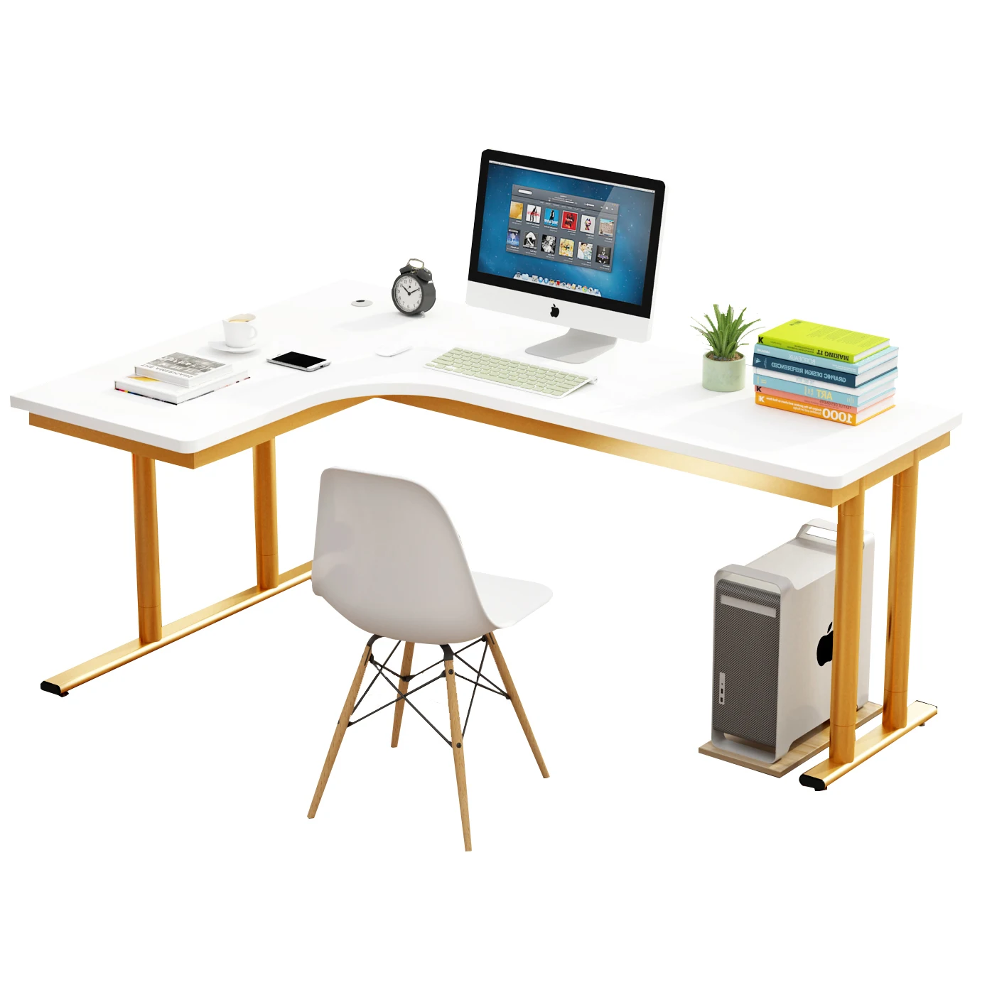 Custom Home Office L-shaped desktop computer desk corner table