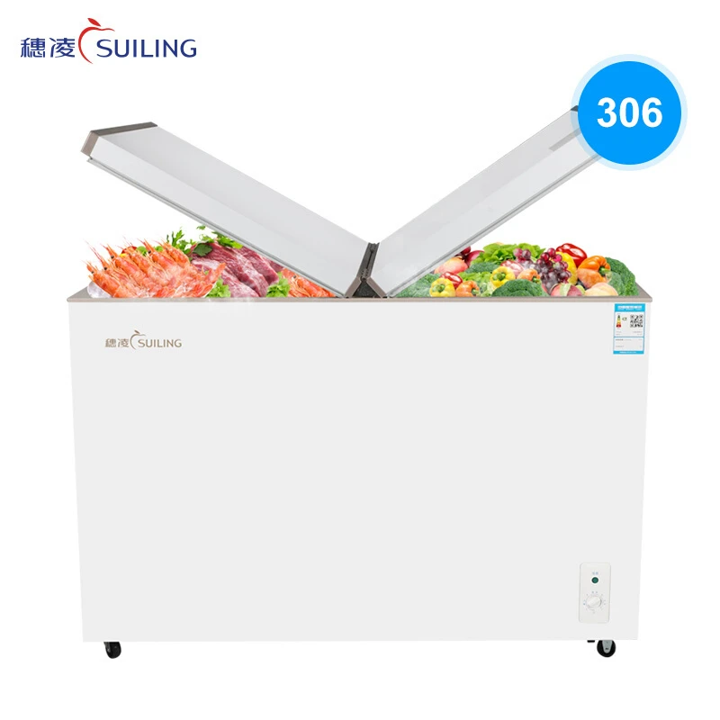 
Double temperature freezer household commercial horizontal refrigerator 