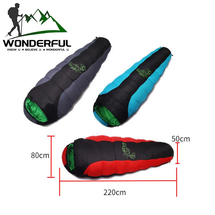 4 Season King Size Portable Cotton  Lightweight Outdoor  Camping Splicing Mummy Double Sleeping Bag