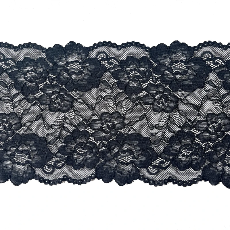Wholesale White Spandex Trimming Fabric Embroidered Elastic Border Lace Trim Underwear Dresses Clothing