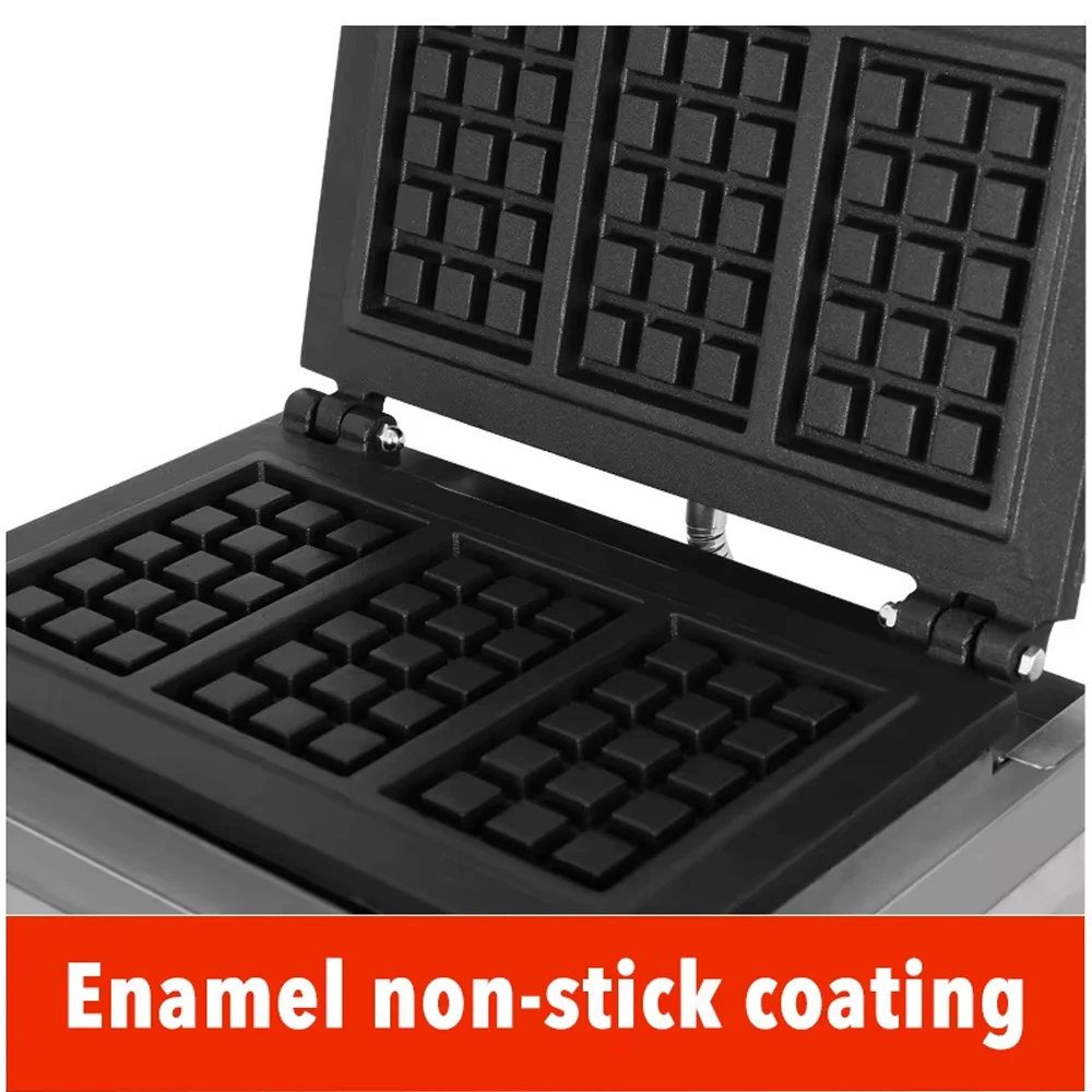XEOLEO Commercial 3/10 Slices Rectangle Waffle Maker Industrial Electric Belgian Waffle Maker Machine Rectangle Waffle Baker