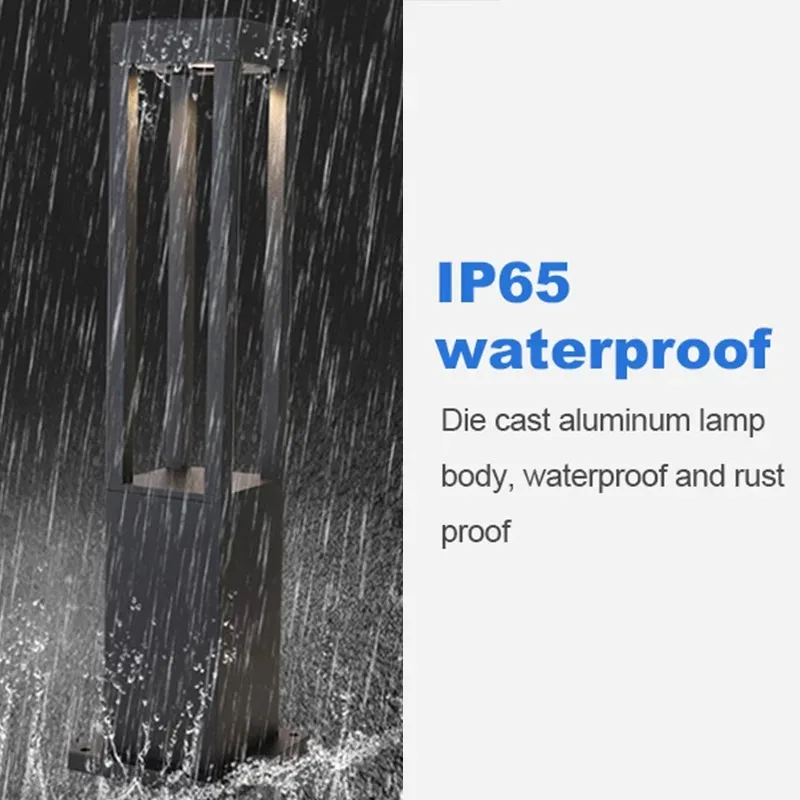 Modern Aluminum Lawn Lamp Waterproof Outdoor Garden Solar Energy LED Lawn Guard Pillar Lamp