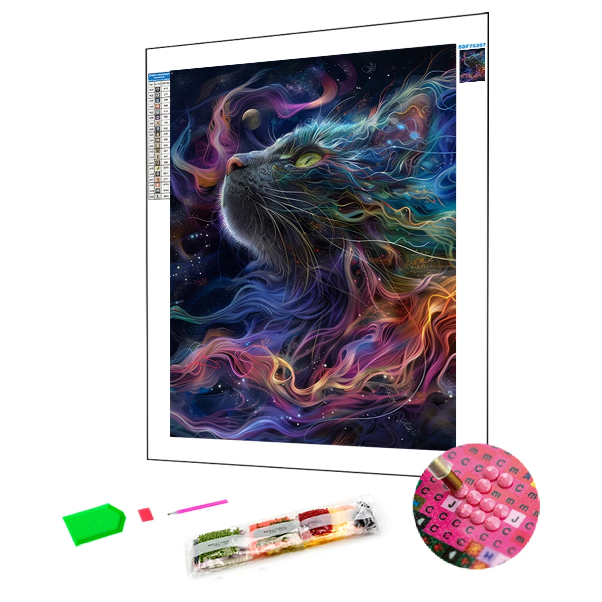 5D Cat Diamond Art Kits For Adults DIY Diamond Arts Mosaic Kits Full Round Drill Gem Art For Animals Series Home Decor Kids Gift
