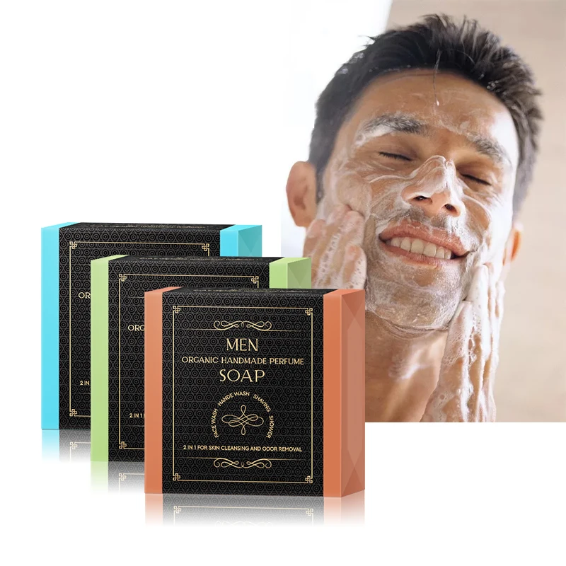 perfumed men use 3 scents choices solid rich foam shower shaving sulfur soap acne