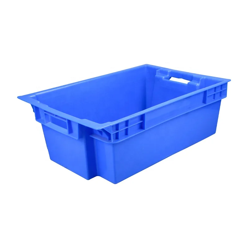 BYPC-хорошее качество чистого сырья HDPE 600x400x200 мм пластиковый ящик для мяса домашней птицы обрабатывающего завода