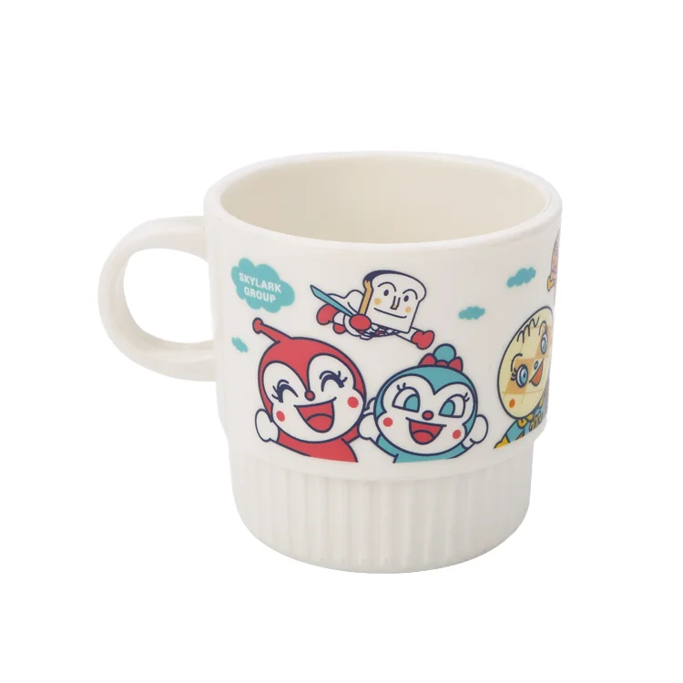 Wholesale BPA-Free Reusable Plastic Coffee Cup Non-Breakable Anime Custom Design Water Cup with Handle for Children and Kids
