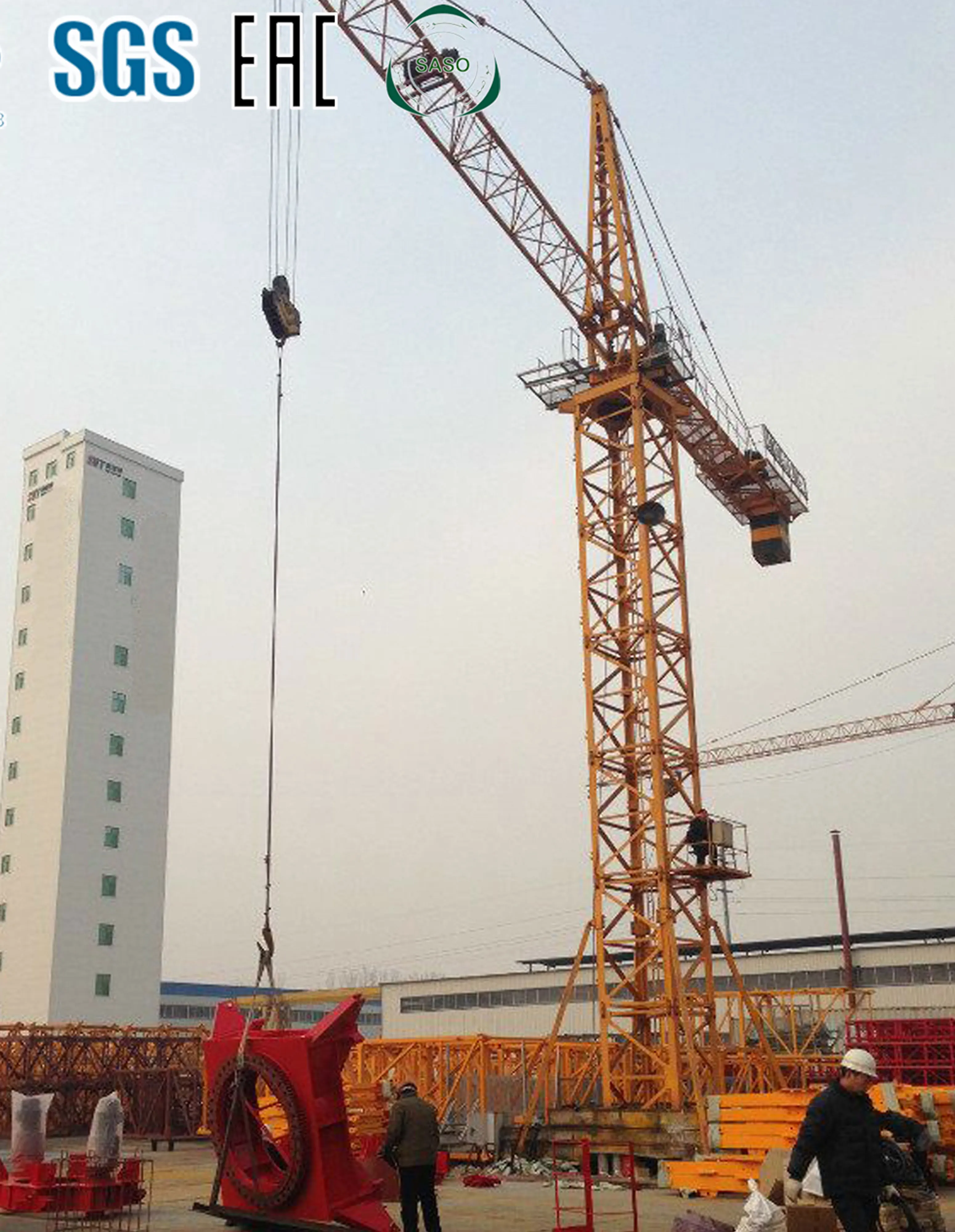 10 тоннной передвижной мини башенный кран для продажи в Shandong Factory