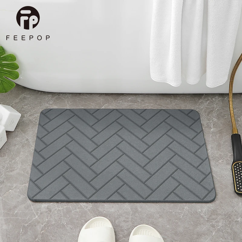 Dry Instantly Super Water Absorbent Diatomaceous Stone Bath Mat For Bathroom
