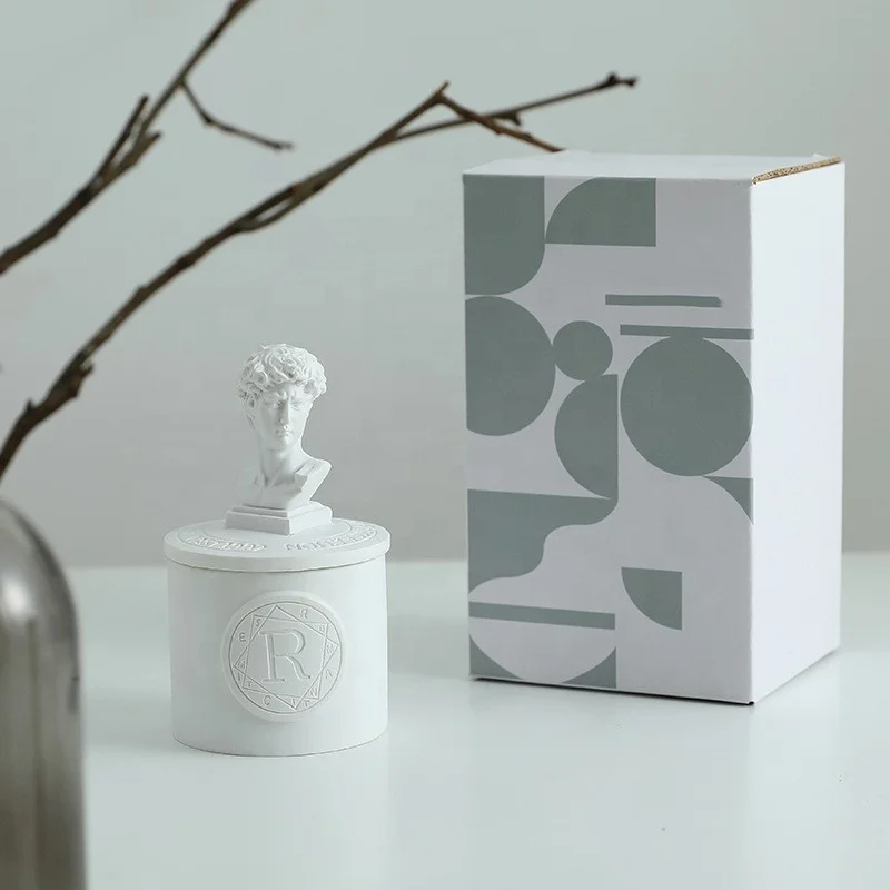Stocked High Quality Art Statue Gift Box Packed Soy Wax Aromatherapy Cup Home Decoration Scented Candle Set