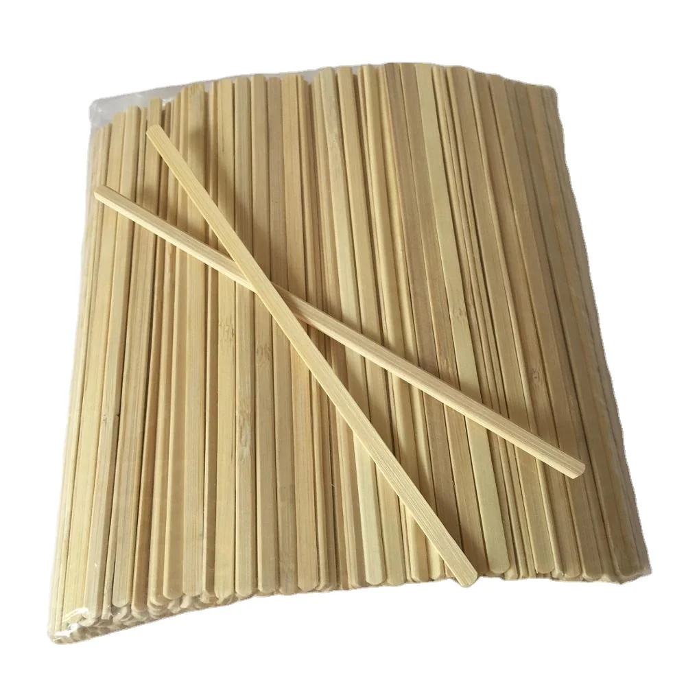 Factory price 160mm length round shape bamboo coffee stirrer
