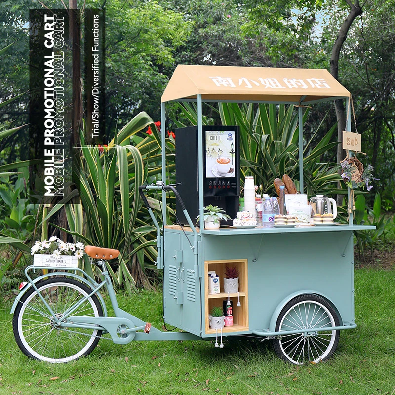 Mobile Donut Fast Food Truck Food Trailer Kiosk Carts Coffee Bike Tricycles Cart for Sale