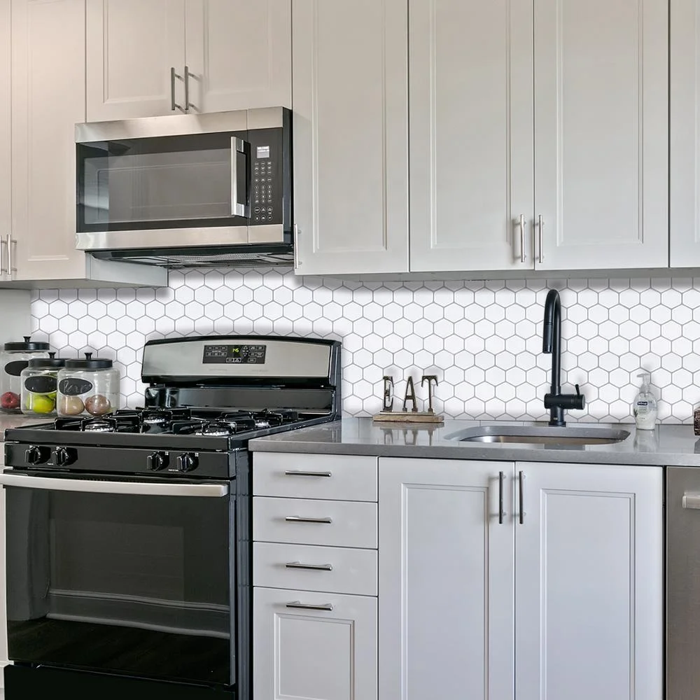 Tiles company hexagonal wall mosaic peel & stick backsplash for home decor ideas
