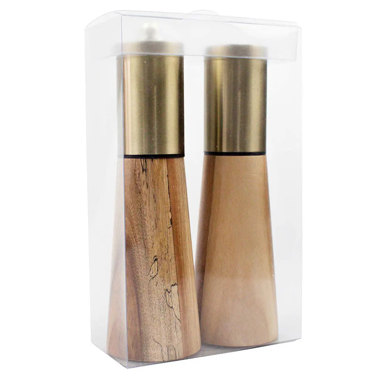 Hot Sale High Quality Acacia Wood Salt Shaker & Pepper Mill Set