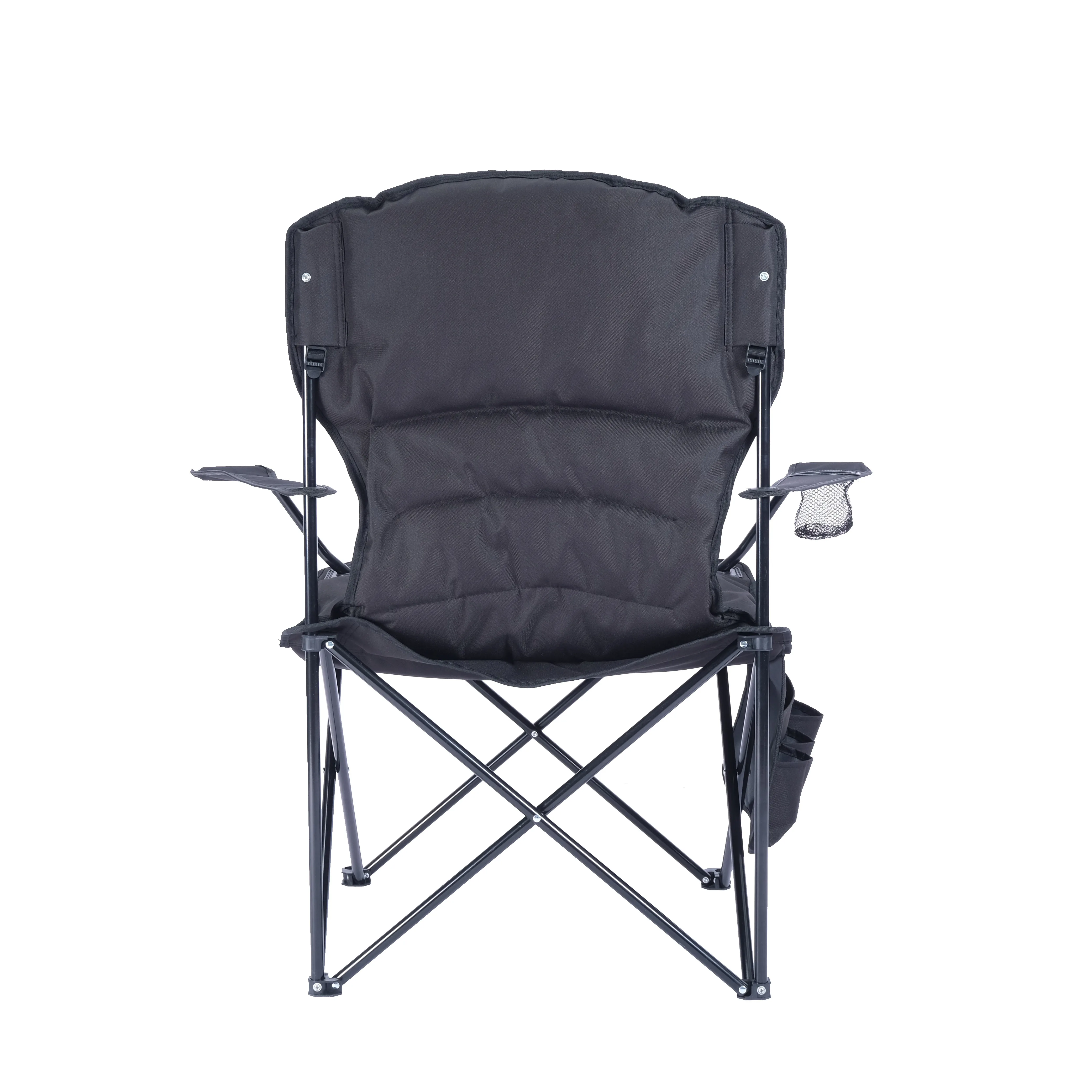 Outdoor double layer padded sponge chair armrest picnic chair comfortable folding camping chair with side pocket