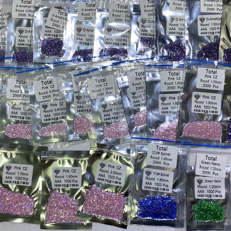 1mm 1.3mm Wholesale ruby gemstone lab created ruby round bangkok cubic zirconia cz with vacuum packaging