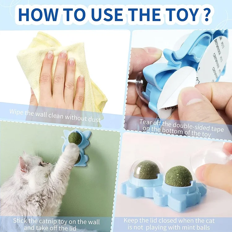 New Arrival Manufacturer Edible Double Ball Indoor Catnip Roller Cat Nip Toy