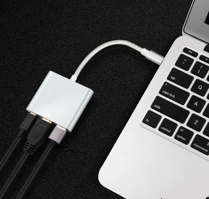 4K Type C to HDMI USB 3.0 USB-C Adapter Cable 3 in 1 Converter for Macbook Pro Computer Tablet PC Laptop Nintendo Switch