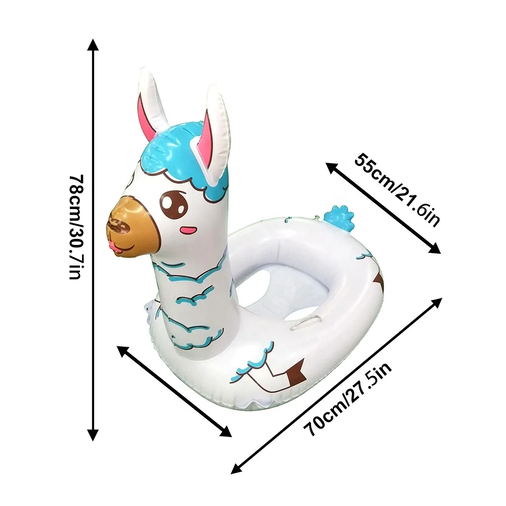 Alpaca Baby Inflatable Swim Boat Pool Floats Safety Kids Seat PVC Swim Sitting Rings For Pool Water Fun