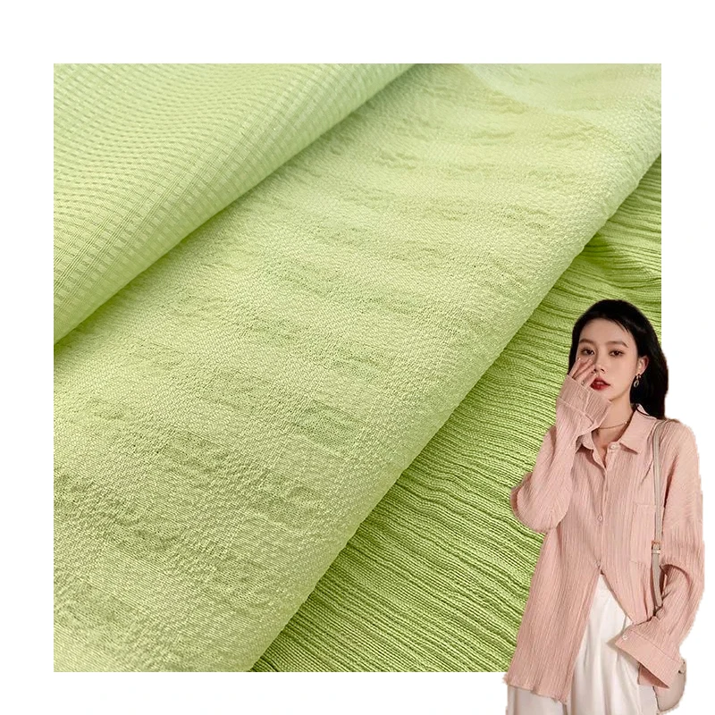Stretch Seersucker pleated chiffon Crinkle Fabric for abaya