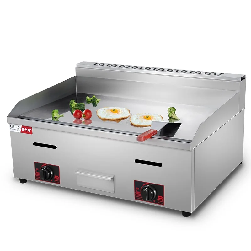 Commercial Catering Equipment Stainless Steel  Large Flat gas plancha Gas Griddle Grill