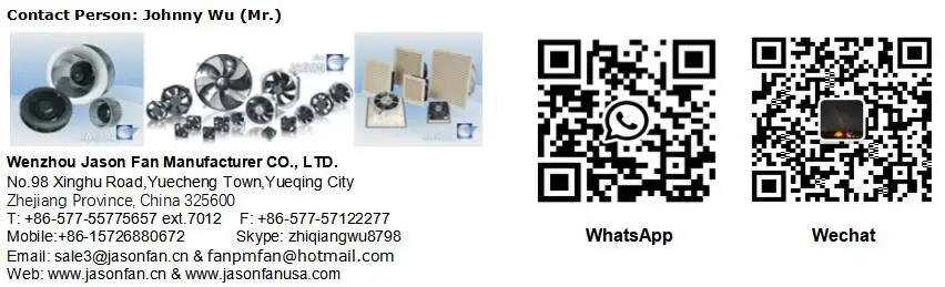 190mm UL approved JASONFAN 120V AC 2700RPM 360CFM 71W Backward Curved Centrifugal Fan for home,industrial and air purifier