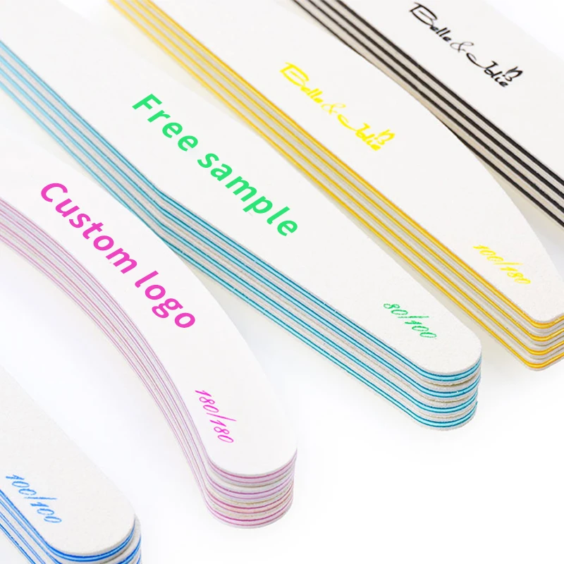 Nail Files Stickers 100/180 Nail File Emery Board 100 Pcs Nail Art Manicure File Grit