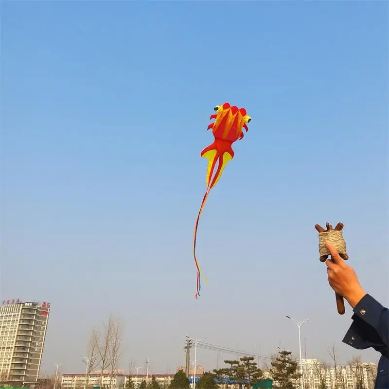 High quality Soft Kite wholesale Single Line With Tail kids sport cartoon animal soft goldfish kites