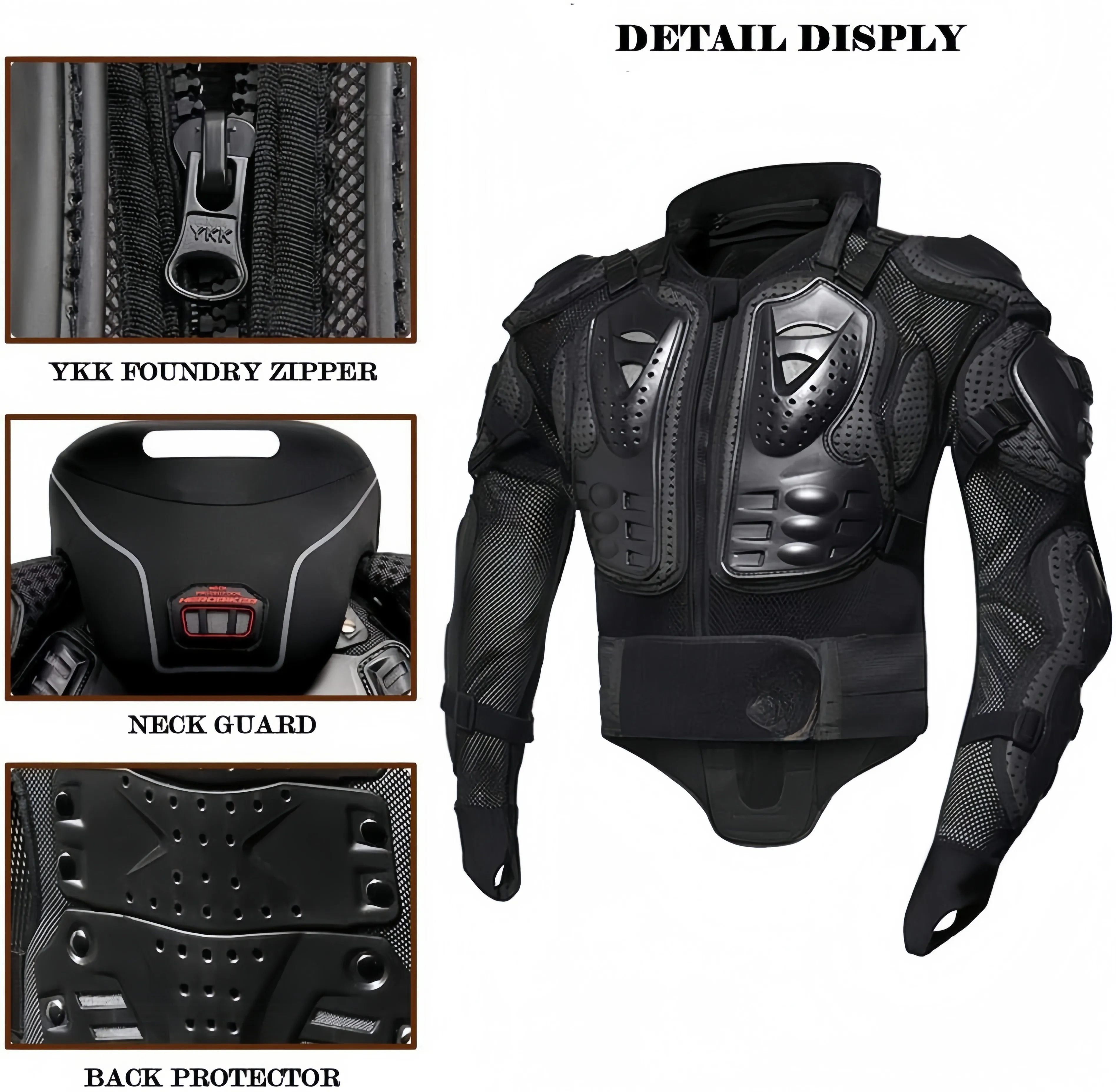 Full Body motorcycle jacket Removable Racing Jacket body armor Motocross Protection Gear Neck Guard Protection