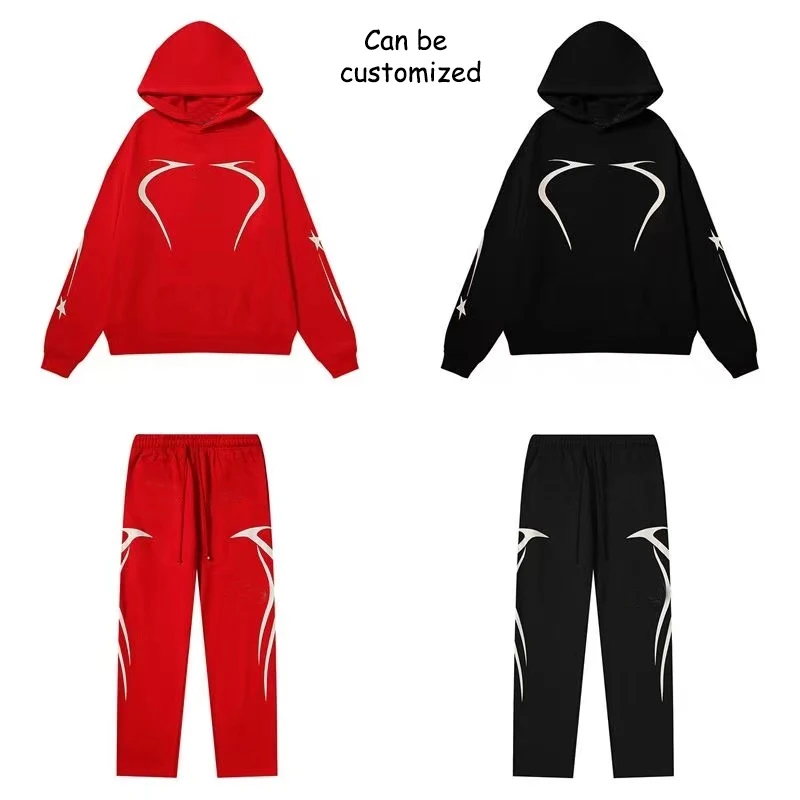 Custom  new star high quality hoodie high-end  sweatshirt and sweatpants set