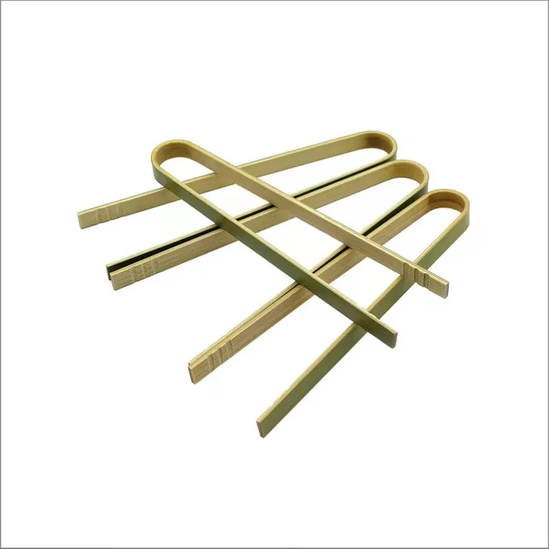 Natural bamboo green BBQ skin food tong