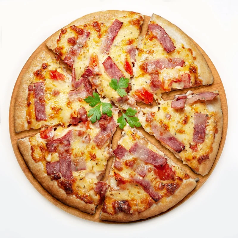 Factory Direct Bamboo Pizza Board With Groove Easy To Cutter Serving Board For Restaurant