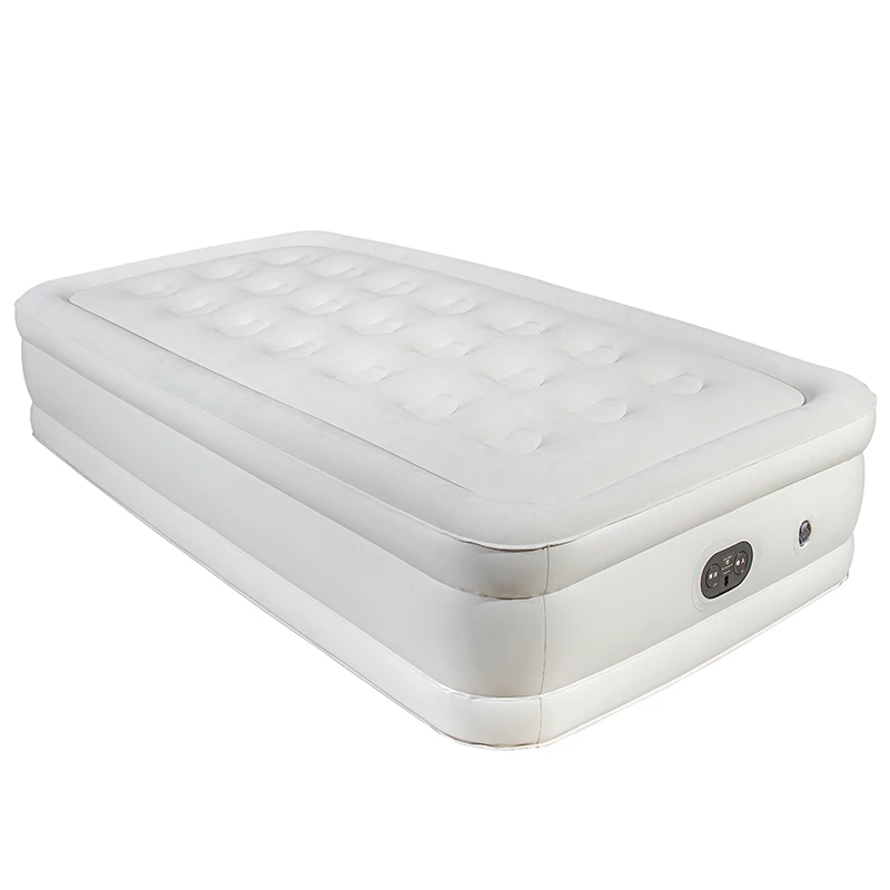 twin built-in pump inflatable mattress outdoor camping air mattress flocked inflatable bed single bed eco-friendly PVC