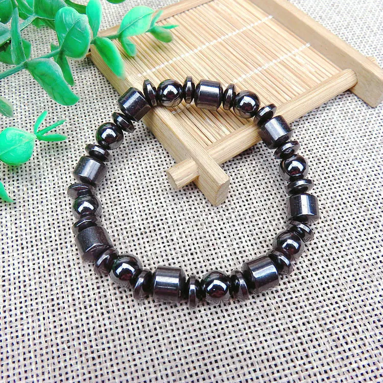 Hot selling 8mm Round Black Stone Magnetic Therapy Bracelet Health Care Bracelet Men Women Jewelry Bracelets Bangles