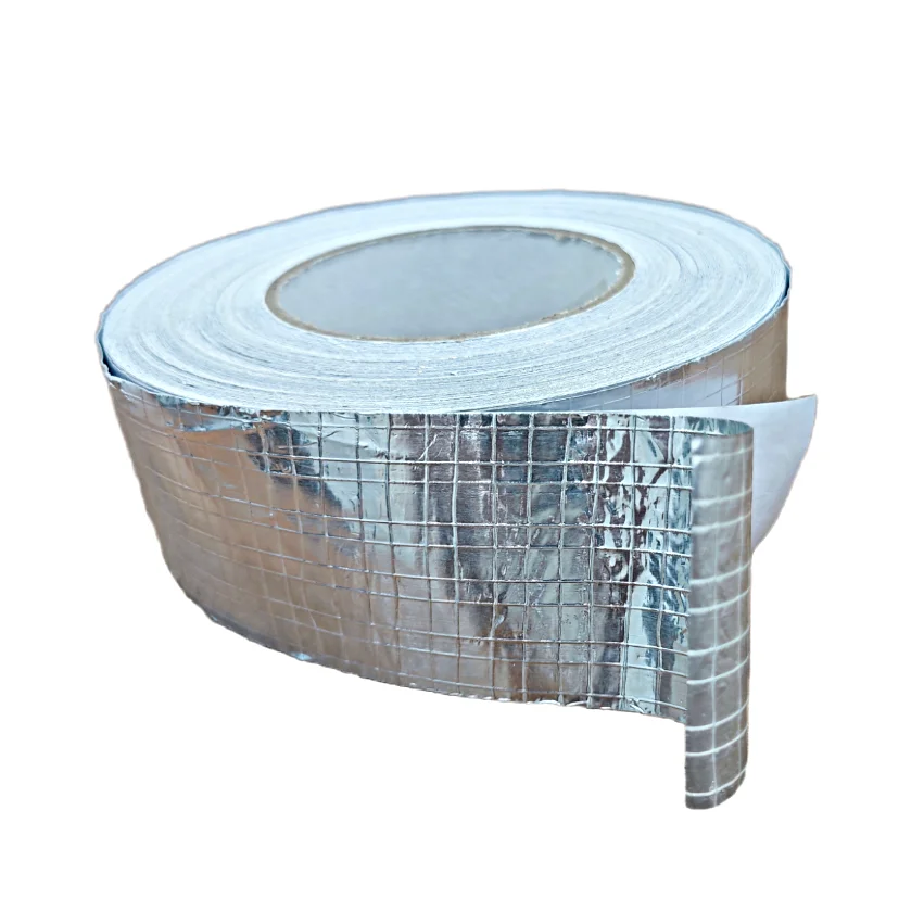 Fiberglass Foil Tape Self Adhesive Mesh Foil Tape For Air Duct Sealing