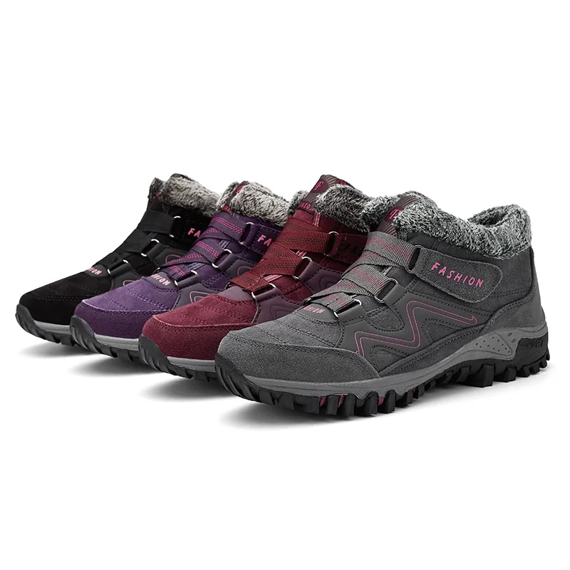 Size 35-48 High Quality Walking Style Shoes Warm Plush Sneakers Hiking Snow Boots Waterproof Winter Shoes Women Sneakers